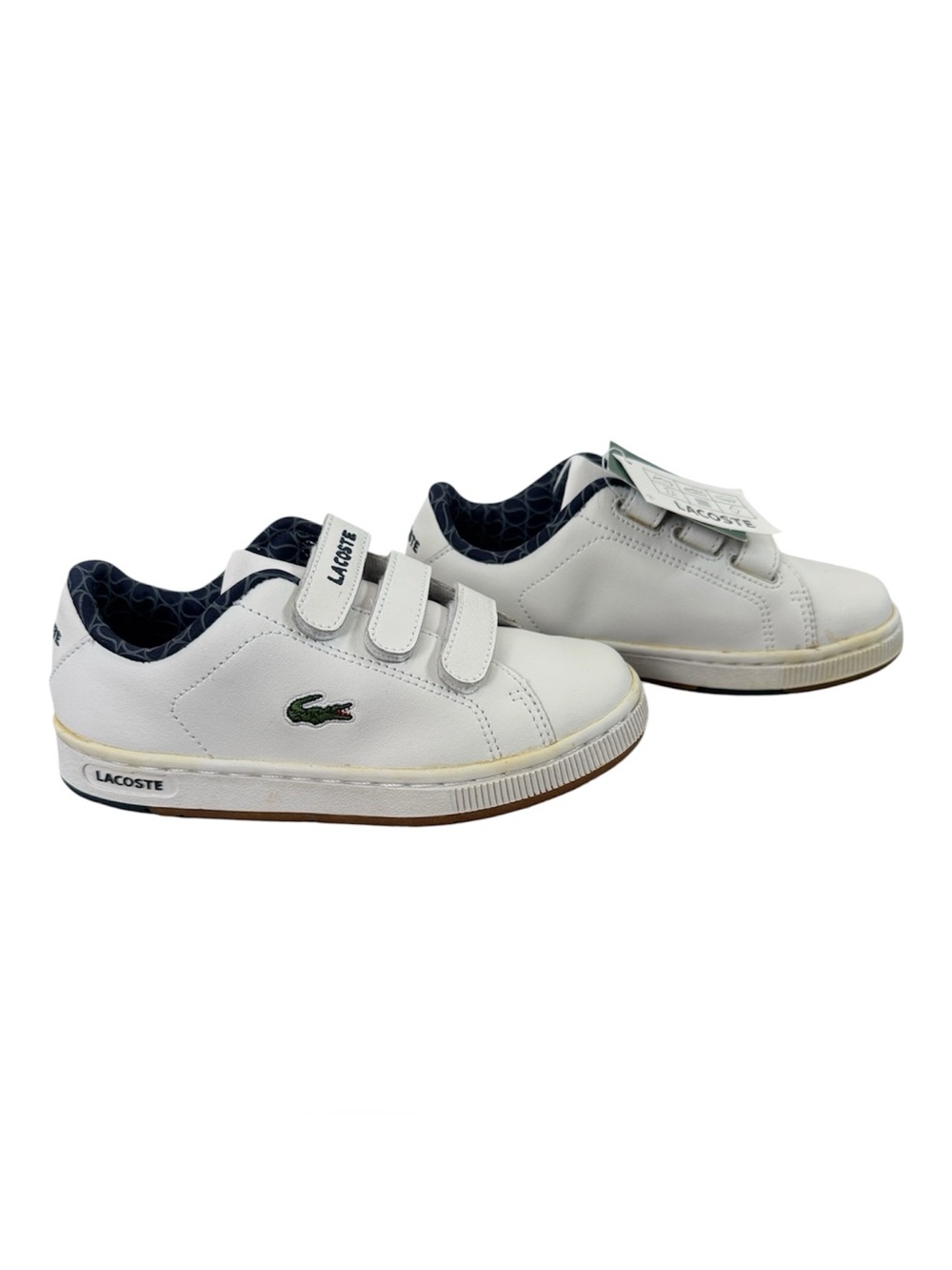NWT Boy’s Lacoste Camden Reto 8 leather white navy preppy sneakers size 1